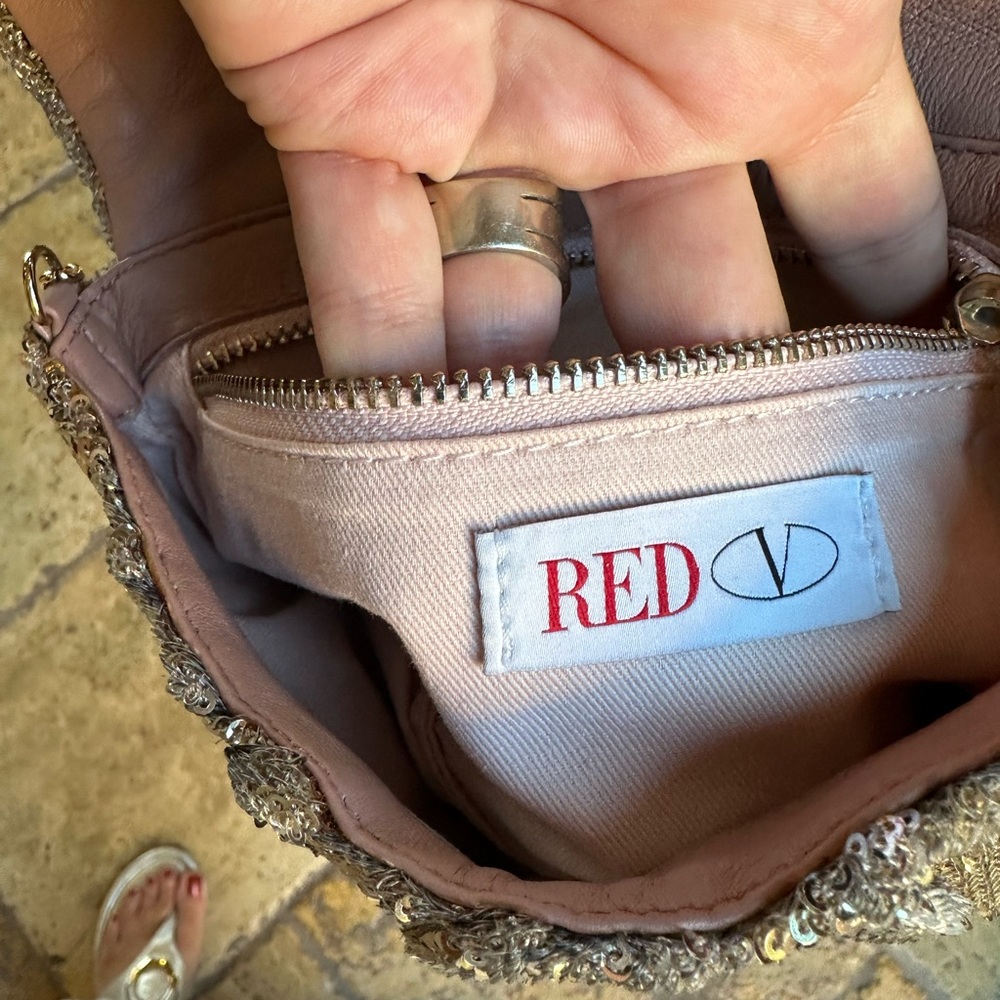Beautiful Red Valentino Sequin Crossbody/ Clutch - Picture 7 of 7